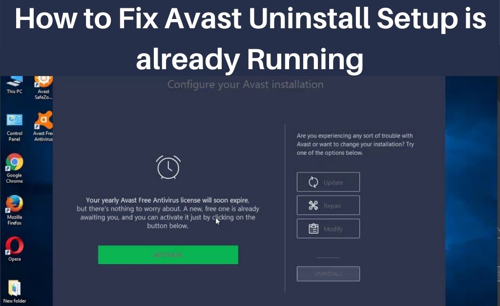 Avast Setup is already Running